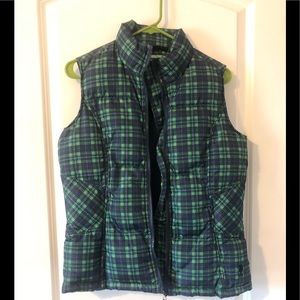 US Polo Blue/Green Plaid Ladies Puffer Vest